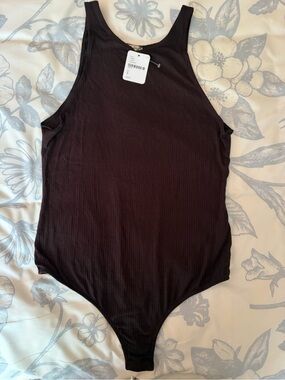Ribbed Black Tank Bodysuit. New. Smoke free home. Fast shipping.